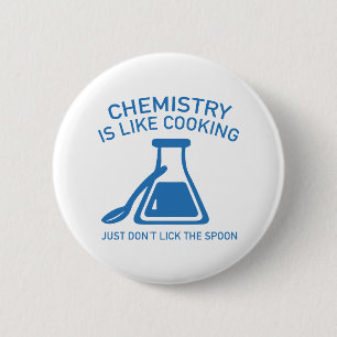 Chemie is als koken ronde button 5,7 cm