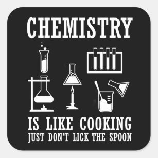 chemie is als koken vierkante sticker