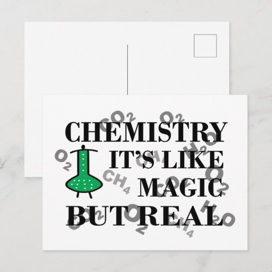 Chemie is als magie maar echt feestdagenkaart (Voorkant / Achterkant)