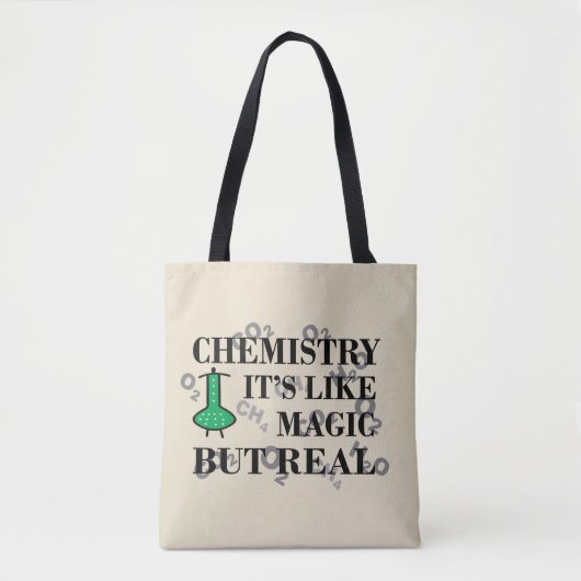 chemie is als magie maar echt tote bag (Voorkant)