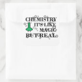 Chemie is als magie maar echt vierkante sticker (Tas)