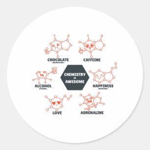 Chemie is geweldige ronde sticker