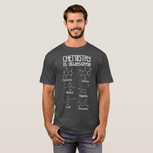 Chemie is Geweldige T-shirt Caffeine Molecule (Voorkant volledig)