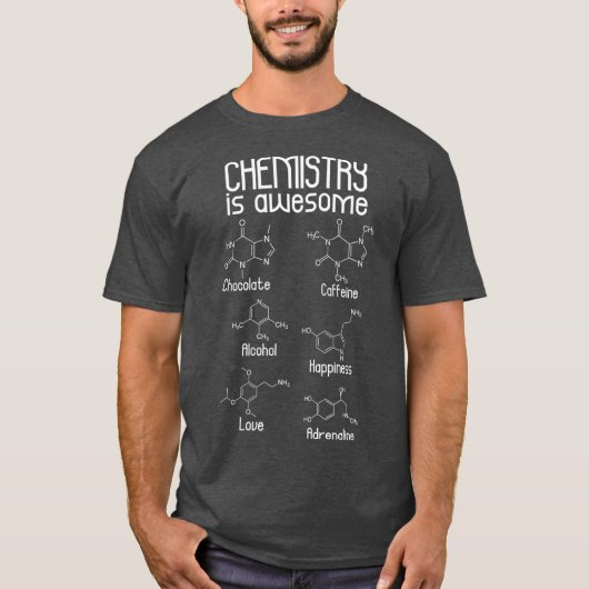 Chemie is Geweldige T-shirt Caffeine Molecule (Voorkant)