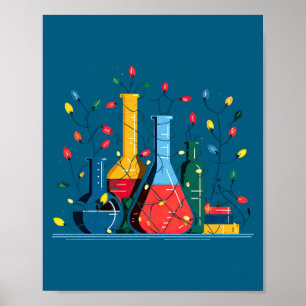 Chemie Kerstlichten Liefhebber Scheikundige Wetens Poster