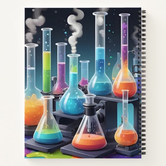 Chemie Lab Kleurrijke Wetenschapsuitrusting Notitieboek (Achterkant)