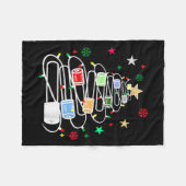 Chemie Lab Wetenschapper Flebotomist Kersttest Fleece Deken (Voorkant (Horizontaal))