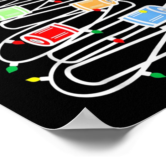 Chemie Lab Wetenschapper Flebotomist Kersttest Poster (Hoek)