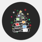 Chemie Lab Wetenschapper Flebotomist Kersttest Ronde Sticker (Voorkant)