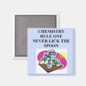 chemie: lik nooit op de lepel magneet (Voorkant / Achterkant)