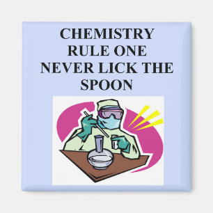chemie: lik nooit op de lepel magneet