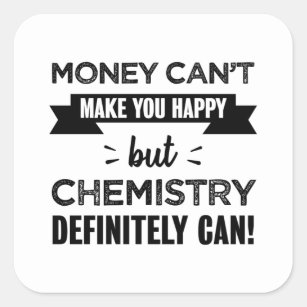 Chemie maakt je gelukkig cadeau vierkante sticker