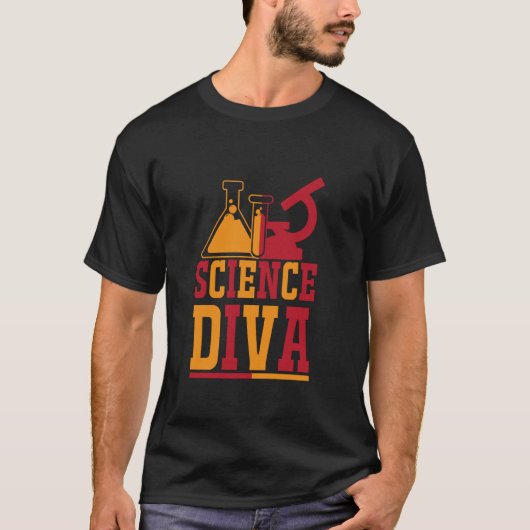 Chemie Microscopen Science Diva Vrouw STEM T-shirt (Voorkant)