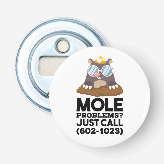 Chemie - Mole problemen Button Flesopener (Voorkant)