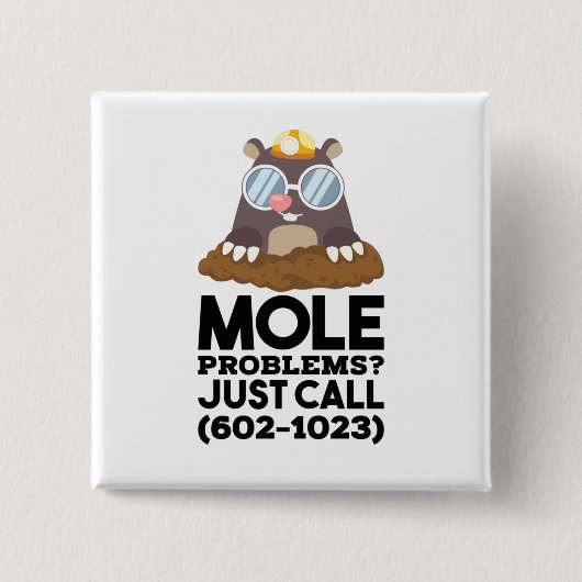 Chemie - Mole problemen Vierkante Button 5,1 Cm (Voorkant)
