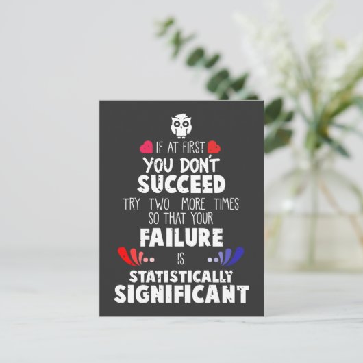 Chemie Nerd Science Mislukking en Succes Briefkaart (Staand voorkant)