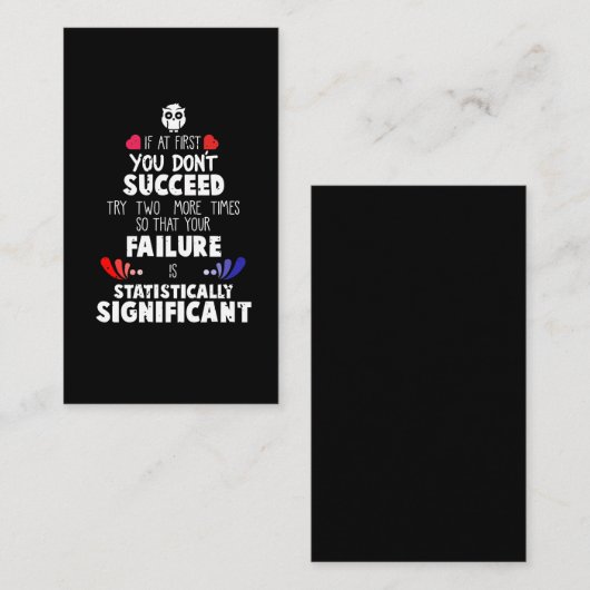 Chemie Nerd Science Mislukking en Succes Visitekaartje (Voorkant / Achterkant)