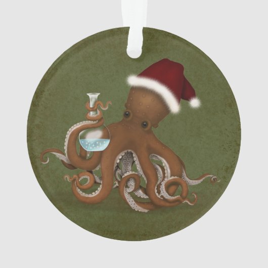 Chemie Octopus Steampunk Kerstwetenschap Ornament (achterkant)