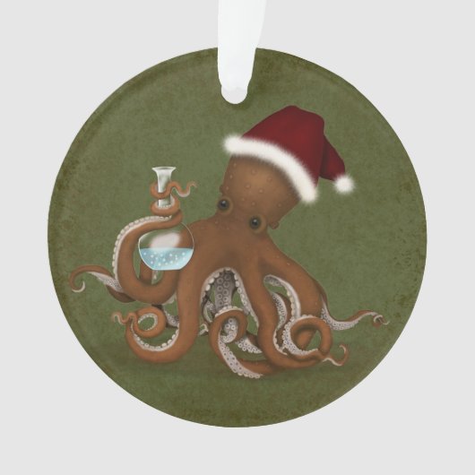 Chemie Octopus Steampunk Kerstwetenschap Ornament (voorkant)