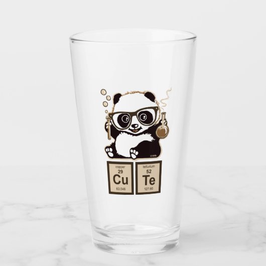 Chemie panda ontdekte schattig glas (Voorkant)