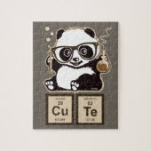 Chemie panda ontdekte schattig legpuzzel (Verticaal)