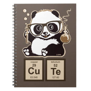 Chemie panda ontdekte schattig notitieboek