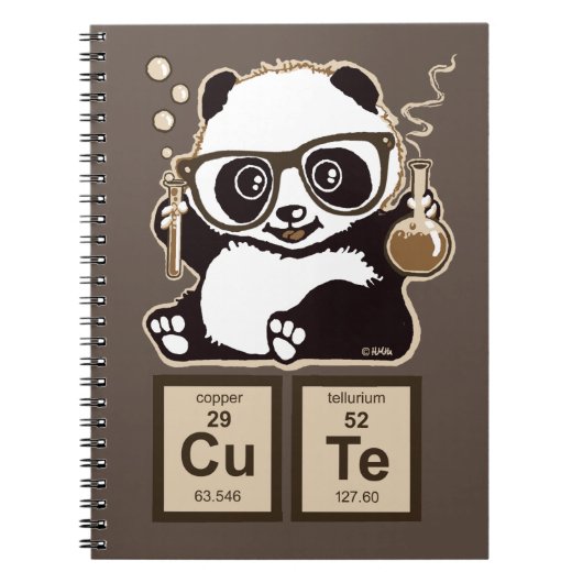 Chemie panda ontdekte schattig notitieboek (Voorkant)