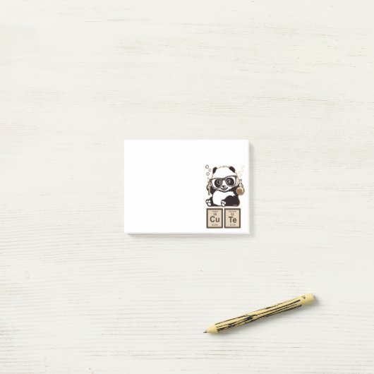 Chemie panda ontdekte schattig post-it® notes (Op bureau)