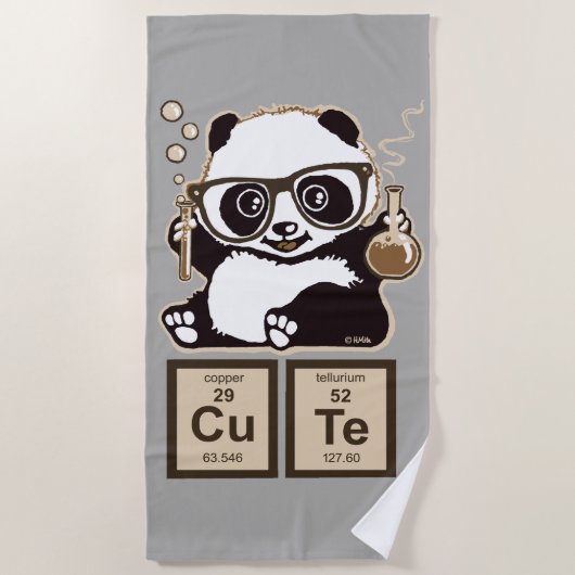 Chemie panda ontdekte schattig strandlaken (Voorkant)