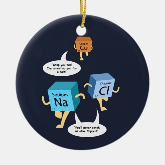 Chemie Periodic Table Elements Funny Science Keramisch Ornament (Voorkant)