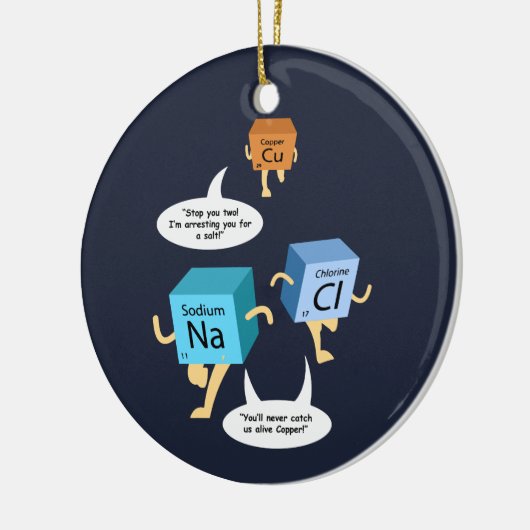 Chemie Periodic Table Elements Funny Science Keramisch Ornament (Links)