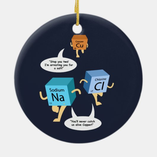 Chemie Periodic Table Elements Funny Science Keramisch Ornament (Achterkant)