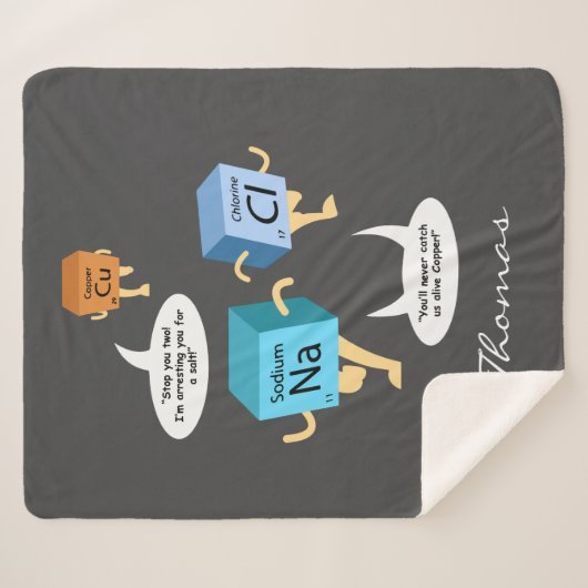 Chemie Periodiek Tabel Elementen Custom Science Sherpa Deken (Voorkant (horizontaal))