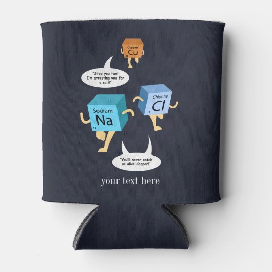 Chemie Periodieke Tabelelementen Aangepast leraar Blikjeskoeler (Voorkant)