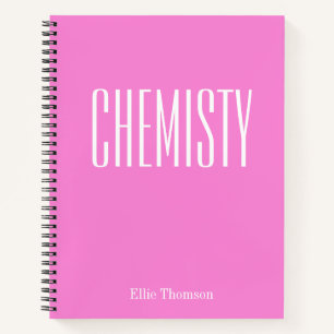 Chemie Persoonlijk Roze School Grafiekpapier Notitieboek
