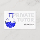 Chemie Privé Tutor Blauwe Kolf Schets Wit Visitekaartje (Voorkant)