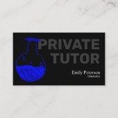 Chemie Privé Tutor Blue Flask Sketch Zwart Visitekaartje (Voorkant)