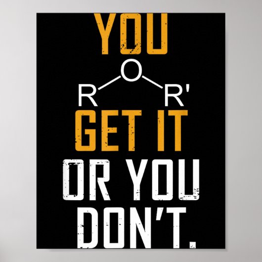 Chemie Pun - Ether Snap je 'm of niet - Grappig Poster (Voorkant)