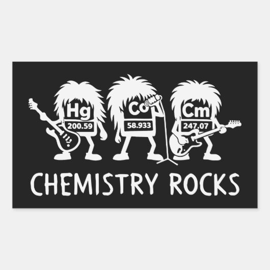 Chemie Rocks Science Rockband Rechthoekige Sticker (Voorkant)