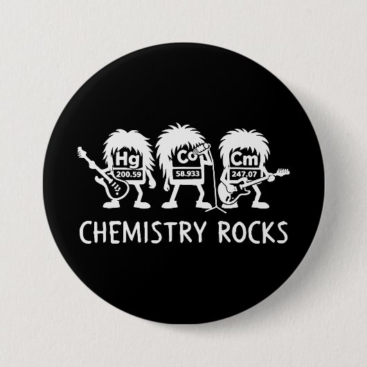 Chemie Rocks Science Rockband Ronde Button 7,6 Cm (Voorkant)