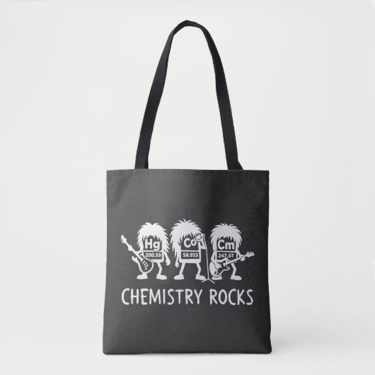 Chemie Rocks Science Rockband Tote Bag (Voorkant)