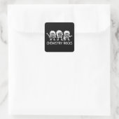Chemie Rocks Science Rockband Vierkante Sticker (Tas)