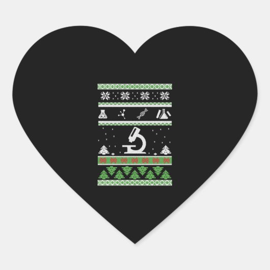 Chemie Shirt - Lab - Wetenschap - Lelijke Kerst Hart Sticker (Voorkant)