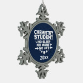 Chemie Student No Sleep Life Athletic Navletic Tin Sneeuwvlok Ornament (Links)