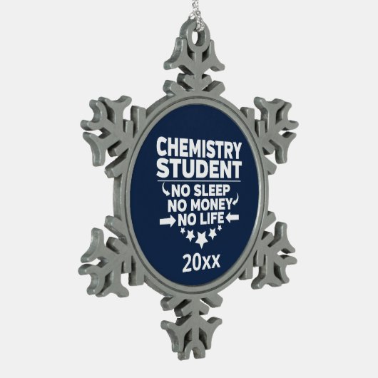Chemie Student No Sleep Life Athletic Navletic Tin Sneeuwvlok Ornament (Links)