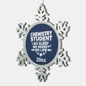 Chemie Student No Sleep Life Athletic Navletic Tin Sneeuwvlok Ornament (Rechts)