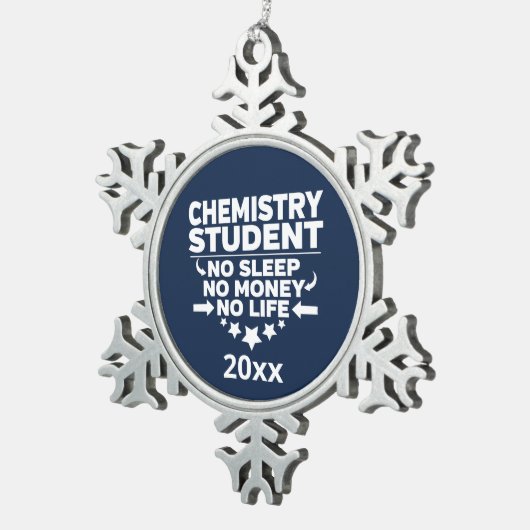 Chemie Student No Sleep Life Athletic Navletic Tin Sneeuwvlok Ornament (Rechts)