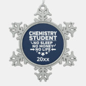Chemie Student No Sleep Life Athletic Navletic Tin Sneeuwvlok Ornament (Voorkant)
