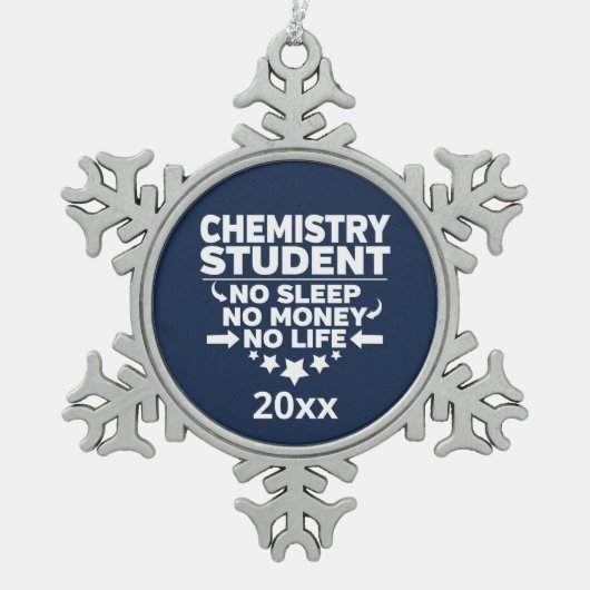 Chemie Student No Sleep Life Athletic Navletic Tin Sneeuwvlok Ornament (Voorkant)