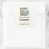 Chemie Test Tube en Beaker Grappige Keuken Vierkante Sticker (Tas)